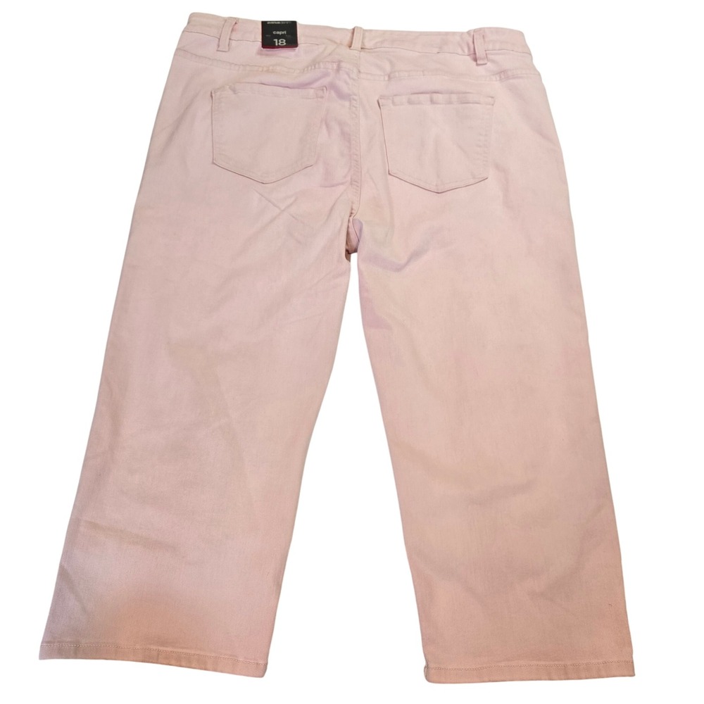 Avenue Women's Denim‎ Cropped Wide Leg Capri Jeans with Slits Pink Size 18 - Picture 11 of 13
